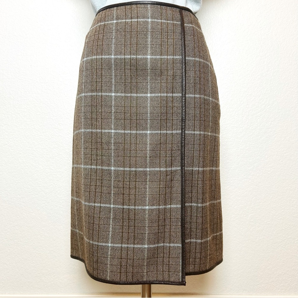 Banana Republic Brown Plaid A-Line Skirt
